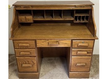 Vintage Oak Roll Top Desk (as Is)