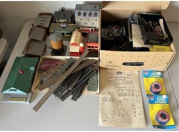 Large Assorted Lot Of Vintage Model Train Accessories, Buildings, Electrical, & More