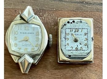 Benrus 14k Gold Case Watch (as Is) And Rasmussen 10k RPG Gold Filled Watch (as Is) For Scraps