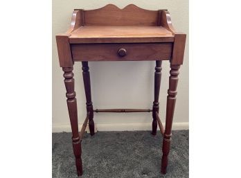 Small Single Drawer Walnut Side Table With Decorative Legs