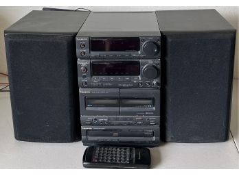 Panasonic Model SA-CH55 Double Cassette CD Receiver With Speakers