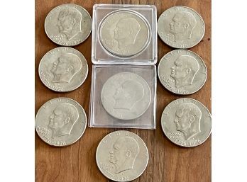 (6) Bicentennial Eisenhower Dollar Coins And (2) 1971 Eisenhower Dollar Coins