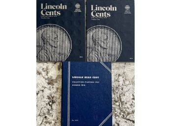 (3) Lincoln Cent Coin Books (2) 1909-1940 35 Coins And (1) Starting 1941 Missing 6 Coins