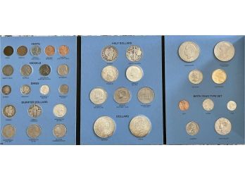 20th Century Type Coin, Full Book, 37 Coins - 1901 Indian Head Penny, 1921 Morgan Dollar, And More