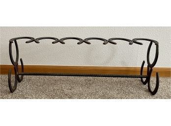 Vintage Handmade Horseshoe And Rebar Boot Rack