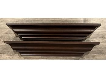 Pair Of 24 Inch Exposures Wooden Wall Shelves