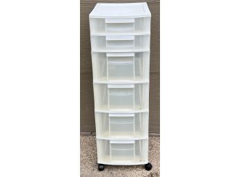 6-drawer Plastic Organizer On Wheels