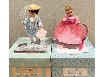 Madame Alexander 'prince Charming' And 'cinderella' With Original Boxes, Stands, And Tags