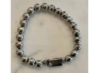 Vintage Sterling Silver Mexico Ball Bead Bracelet Stamped 925 Total Weight 24 Grams