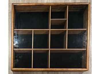 Vintage 24.5 X 21 Inch Wooden Glass Front Shadow Box