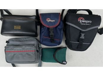 (5) Assorted Camera Bags - Leather Kodak, (2) Loepro, Zing, And Coastar