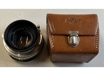 Carl Zeiss Tessar 1:2.8 80mm Camera Lens With Leather Case