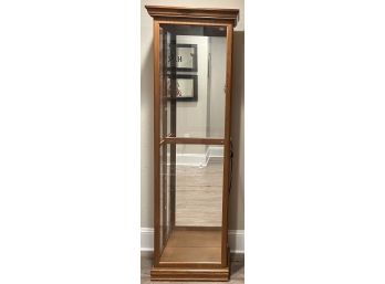 Vintage Pulaski 75 Inch Mirrored Glass Lighted Cabinet With 5 Adjustable Height Glass Shelves