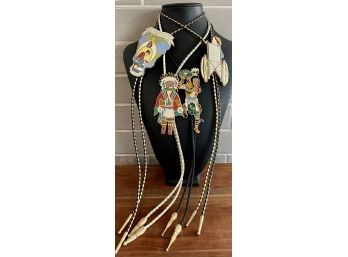 4 Shriner Masonic Enamel Potentate Bolo Ties El Zaribah - Charles Kreb 100 Of 200 And More