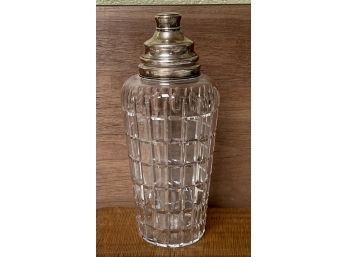 Antique Hawkes Cut Crystal And Sterling Silver Large Shaker