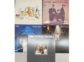 (5) Assorted Albums Including Introducing The Beatles, Abba, Crosby Stills, Nash And Young