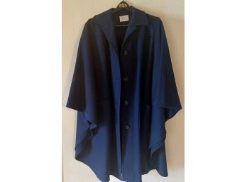 Woman's Blue Wool Pendleton Cape Coat Size Large