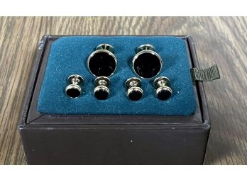 Set Of Tuxedo Cuff Links And Button Closures In Original Box