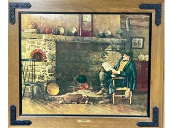 'solid Comfort' Lippincott 1891 Print In Metal Accent Wood Frame