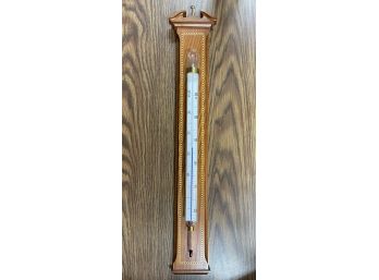 Large Wooden Fahrenheit/Celsius Hanging Wall Thermometer