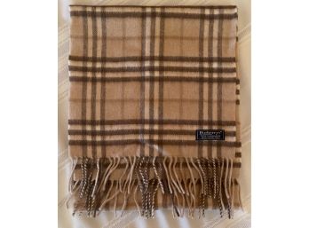 Burberry 100 Percent Cashmere Plaid Scarf Made In England