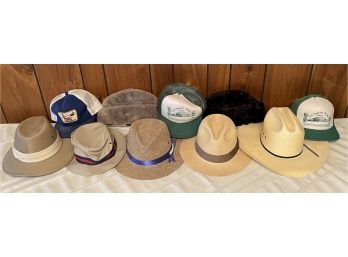 (9) Assorted Hats From Brands Including Banana Republic, Resistol, Fur And More