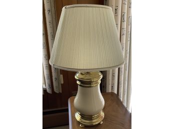 Vintage Stiffel Brass And Ceramic 3-way Lamp (works)