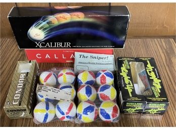 Lot Of Assorted Golf Balls In Original Boxes From Excaliber, Callaway, And More