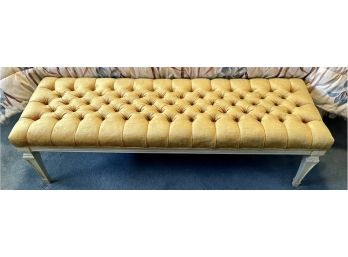 Thomasville MCM Gold Velvet Tufted Bench