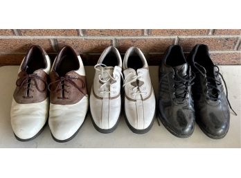 (3) Assorted Pairs Of Golf Shoes Including Adidas And Foot Joy