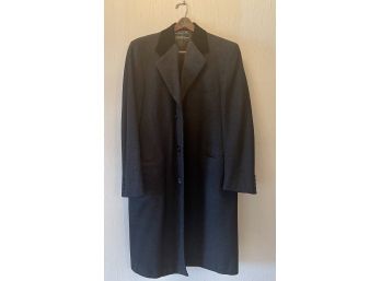 Men's Sacks 5th Avenue 100 Wool Overcoat With Velvet Collar Size 42 Regular