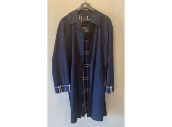 Woman's Burberry's Of London Blue Over Coat Size 10