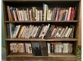 Vintage 3 Tier Wooden Book Case With Assorted Hard And Paper Back Books Including Time Life Books