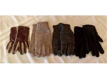 (4) Pairs Of Designer Winter Gloves Including Isotoner, Aris, And More