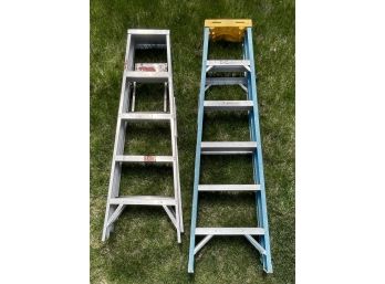 Werner 6 Foot 250 Lbs Capacity Ladder With Unmarked 57 Inch Aluminum Painters Ladder