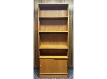 Veneer Book Case With Bottom Storage Made In Denmark