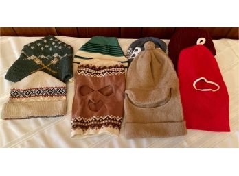 Collection Of Vintage Ski Hats And Face Masks Some 100 Percent Wool Including Aris And New  Balance