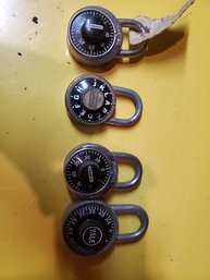 Lot Of 4 Combination Locks - 3 Of Them Have There Combinations Attached