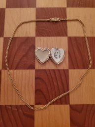 Gold Toned Chain With Heart Locket