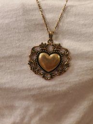 Brass Heart Shaped Necklace