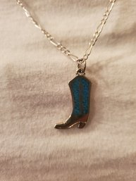 Cowboy Boot Pendant Necklace