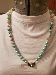 Beaded Faux Pearl Necklaces With Beautiful Clasps