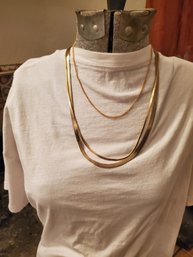 Lot Of Layered Gold Tone Chains