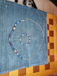 Beaded Necklace And Bracelet Set