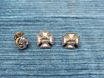 Lot Of 3 Pins 2 Crosses 1 Knot