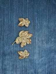 Leaf Clip-on Earrings And Pin