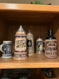 Lot Of Beer Steins & Growlers