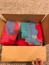 Box Full Of Various Color Tulle Netting For Crafting