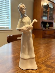 Vintage Simson Girl - Women Holding Guess Porcelain Figurine