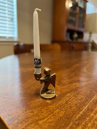 Brass Angle Candle Holder With Candle